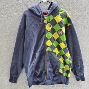 RMC Men Hoodie 2X Y2K Martin Ksohoh‎ Red Monkey Co Diamond Tunic Full Zip